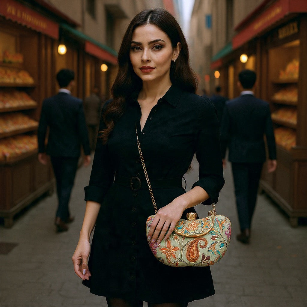 Embroidered Clutch | Box Clutch For Women | Party Bridal Clutch