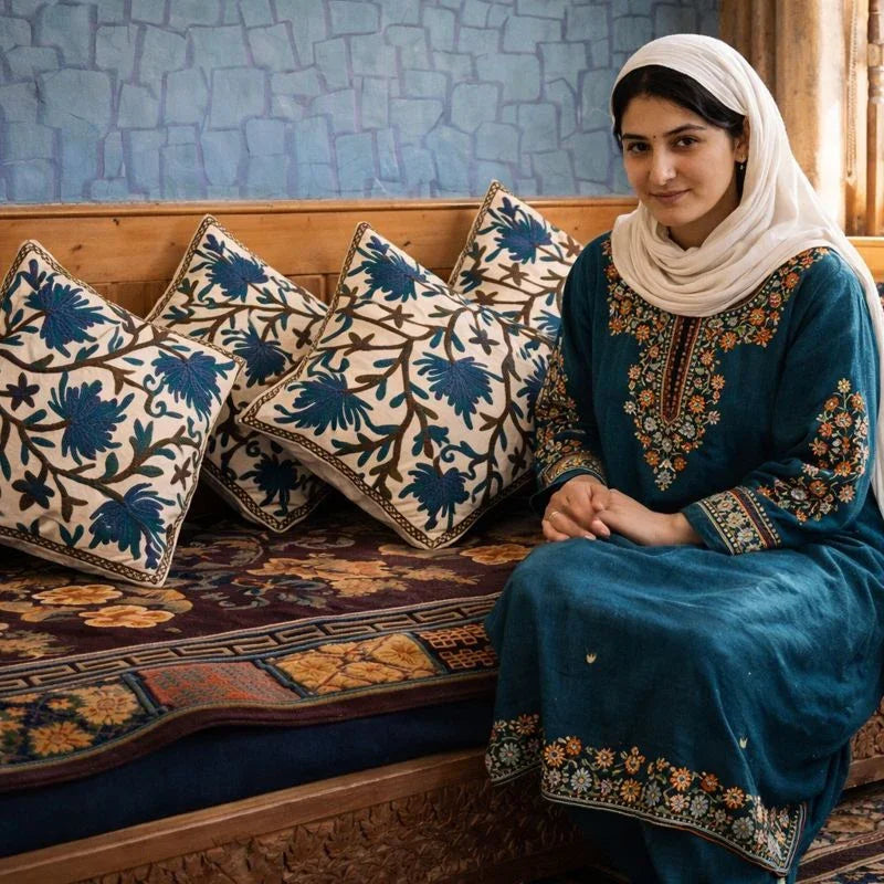 Crewel Cushion Cover | 6 Piece Set | Handmade