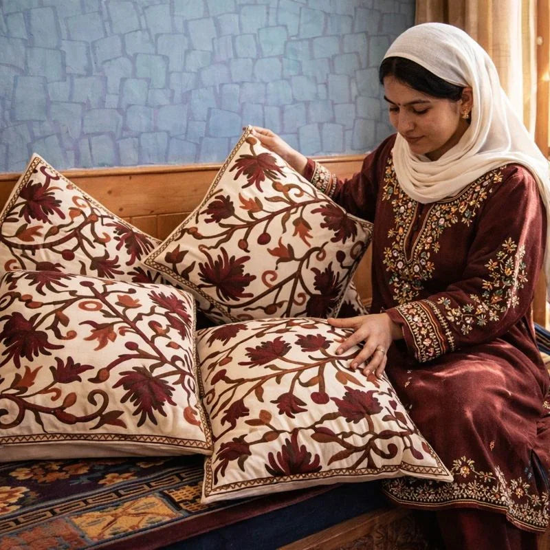 Crewel Cushion Cover | 6 Piece Set | Handmade