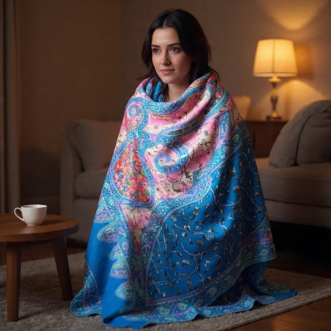 sky blue colour shawl