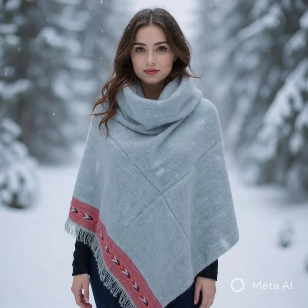 Yak Wool Shawl | Greyish Colour | Handwoven