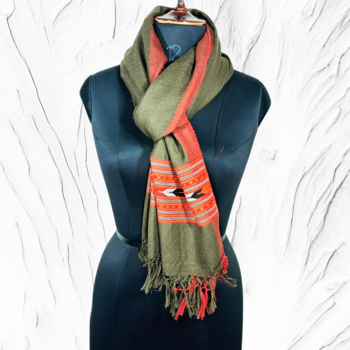 Yak Wool Stoles | Mehndi Colour | Handwoven