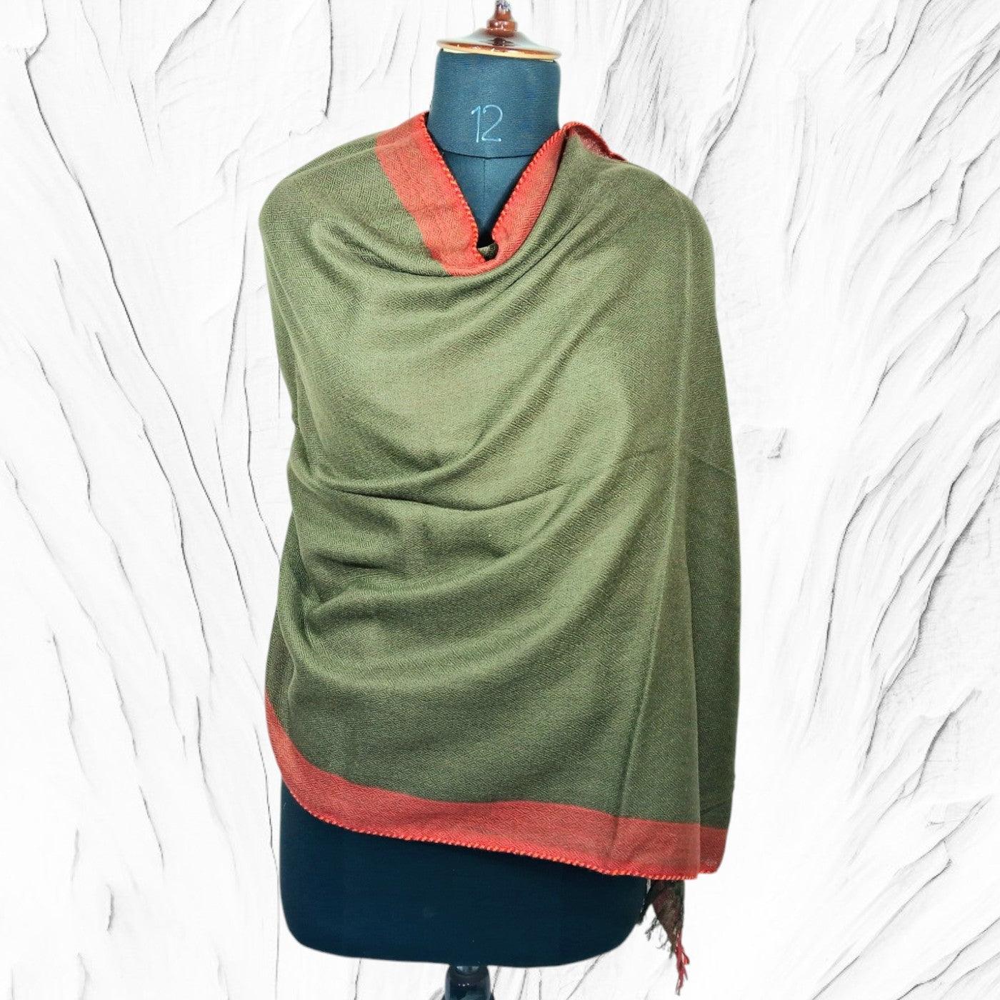 Yak Wool Stoles | Mehndi Colour | Handwoven