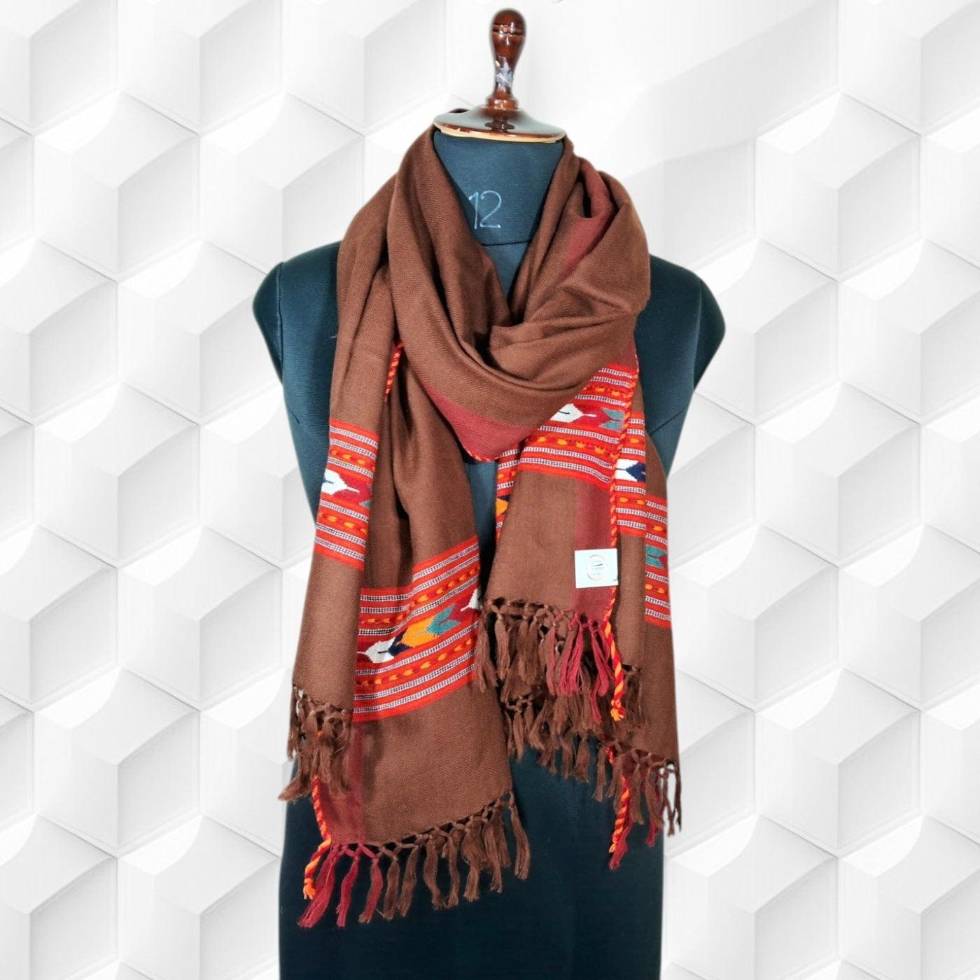 Yak Wool Stoles | Dark Brown colour | Handwoven