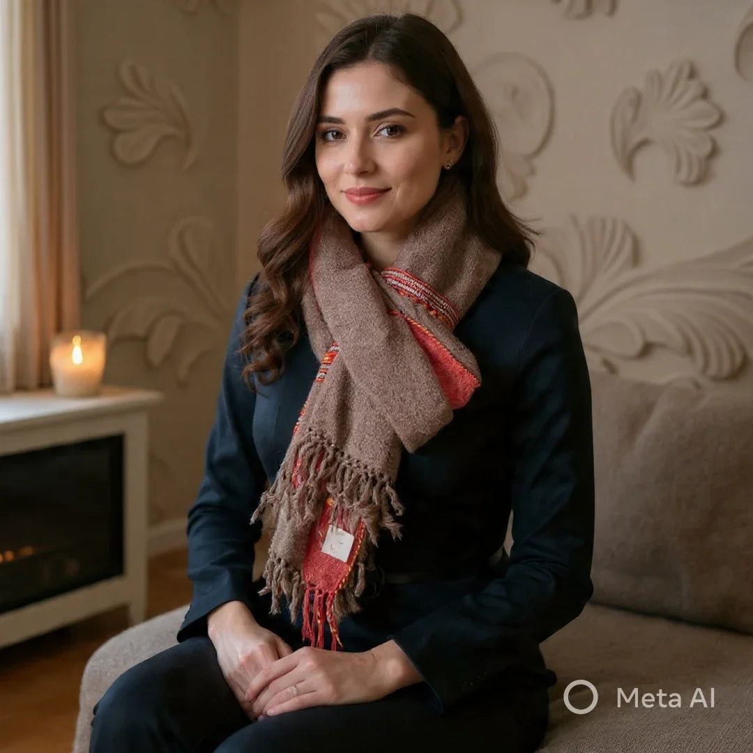 Yak Wool Stoles | Brown colour | Handwoven