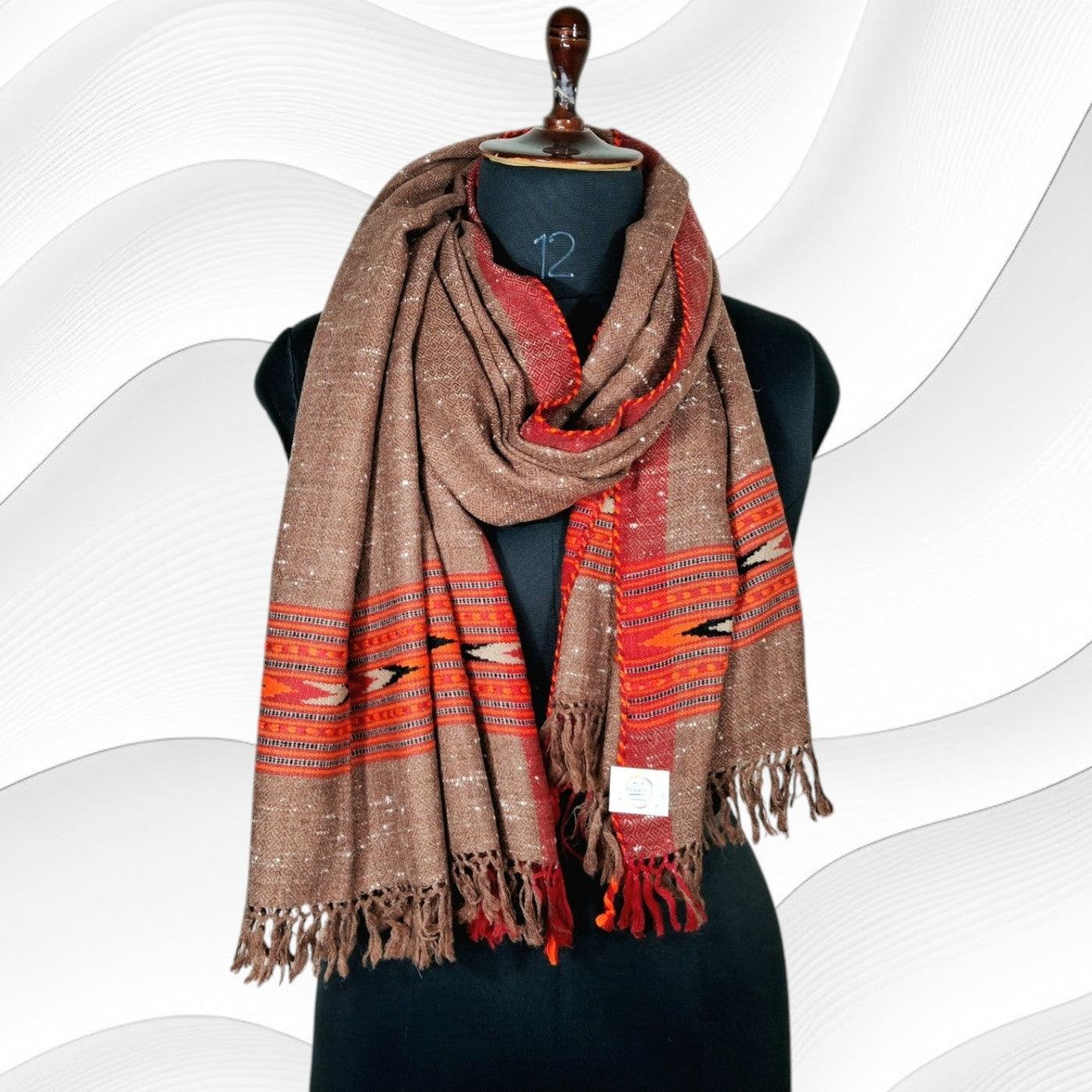 Yak Wool Stoles | Light Chocolate Brown colour | Handwoven