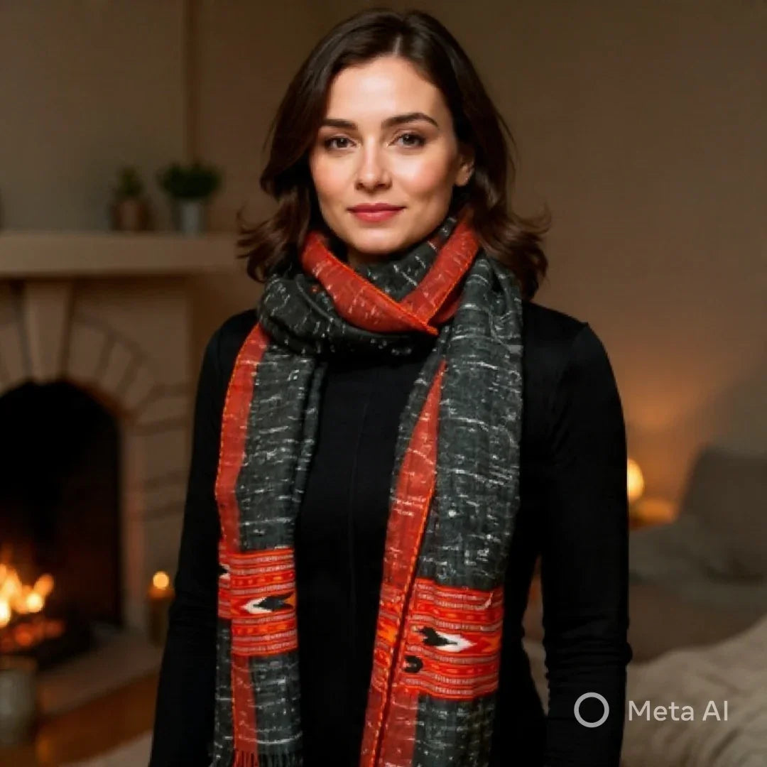 Yak Wool Stoles | Natural Black | Handwoven