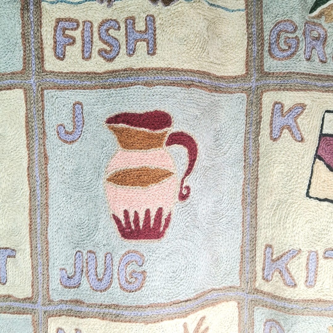 Alphabet ABC Wall Hanging | Kashmiri Hand Chain Stitch | 3ft/5ft