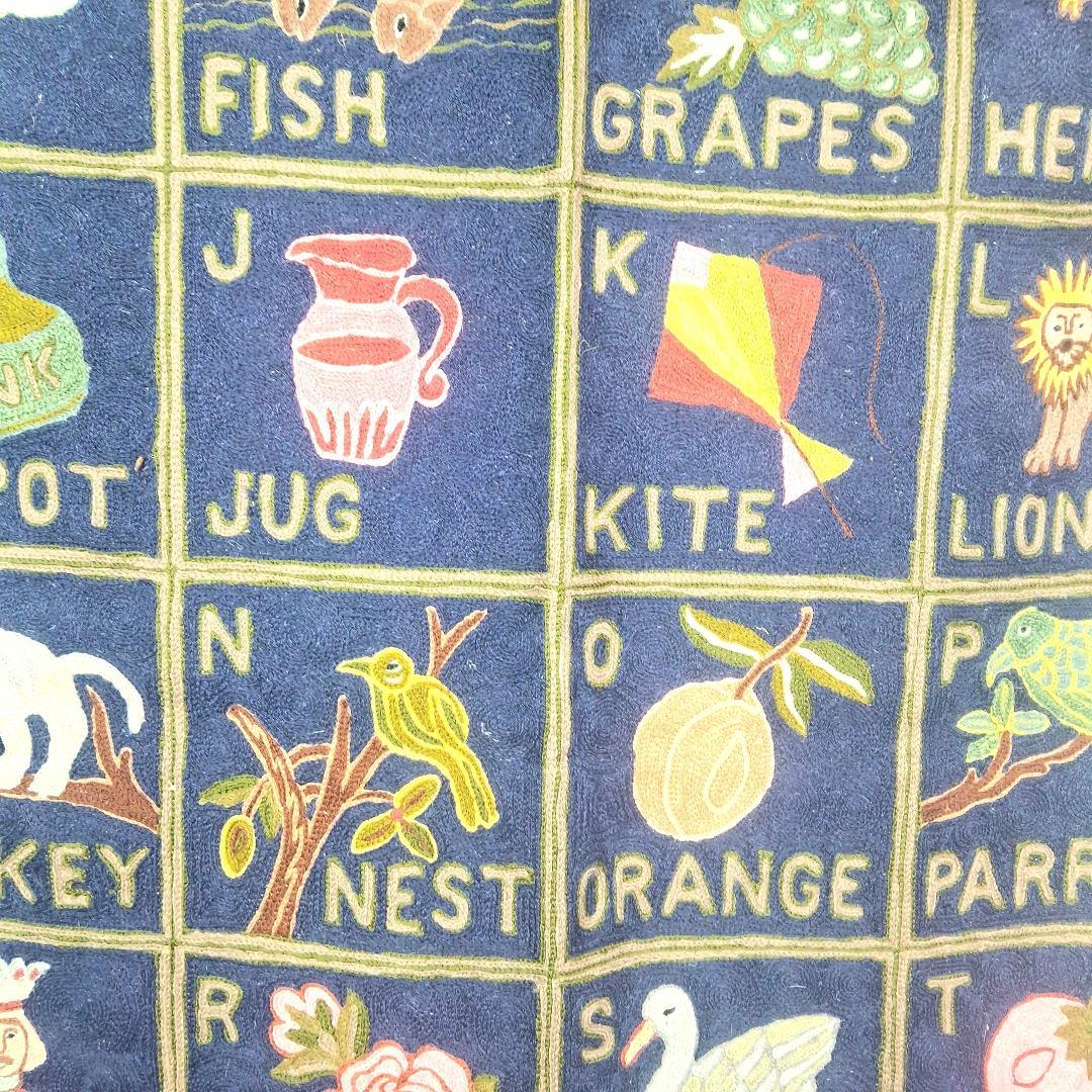 Alphabet ABC Wall Hanging | Kashmiri Hand Chain Stitch | 3ft/5ft