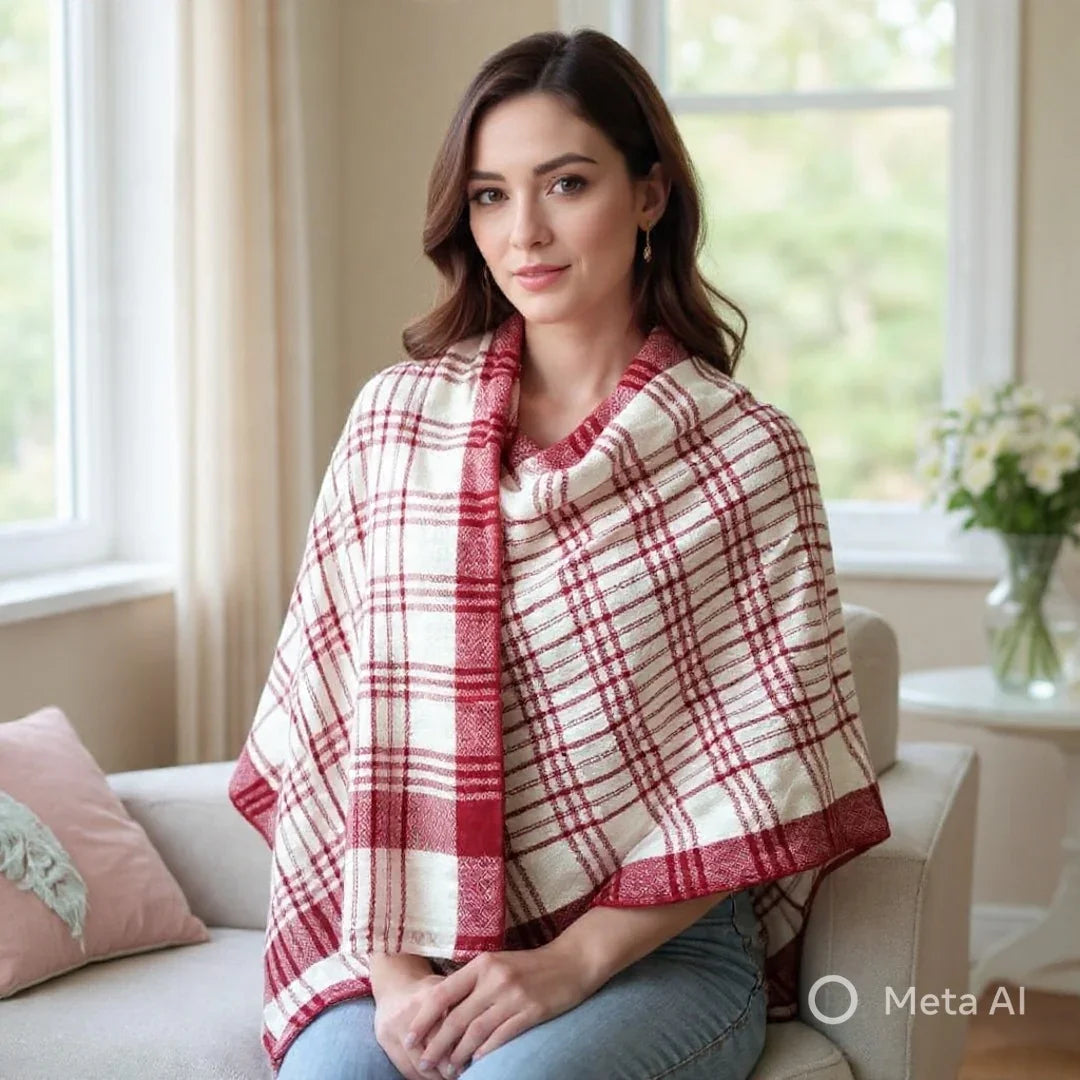 Ladies Semi Pashmina Stoles | Neck Scarf | Reversible