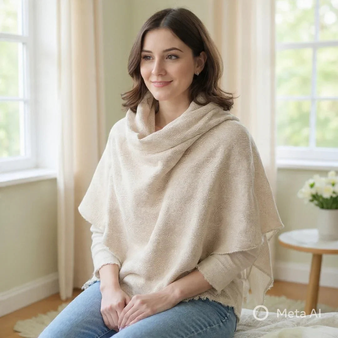 Ladies Semi Pashmina Stole | Reversible Stole | Neck Scarf