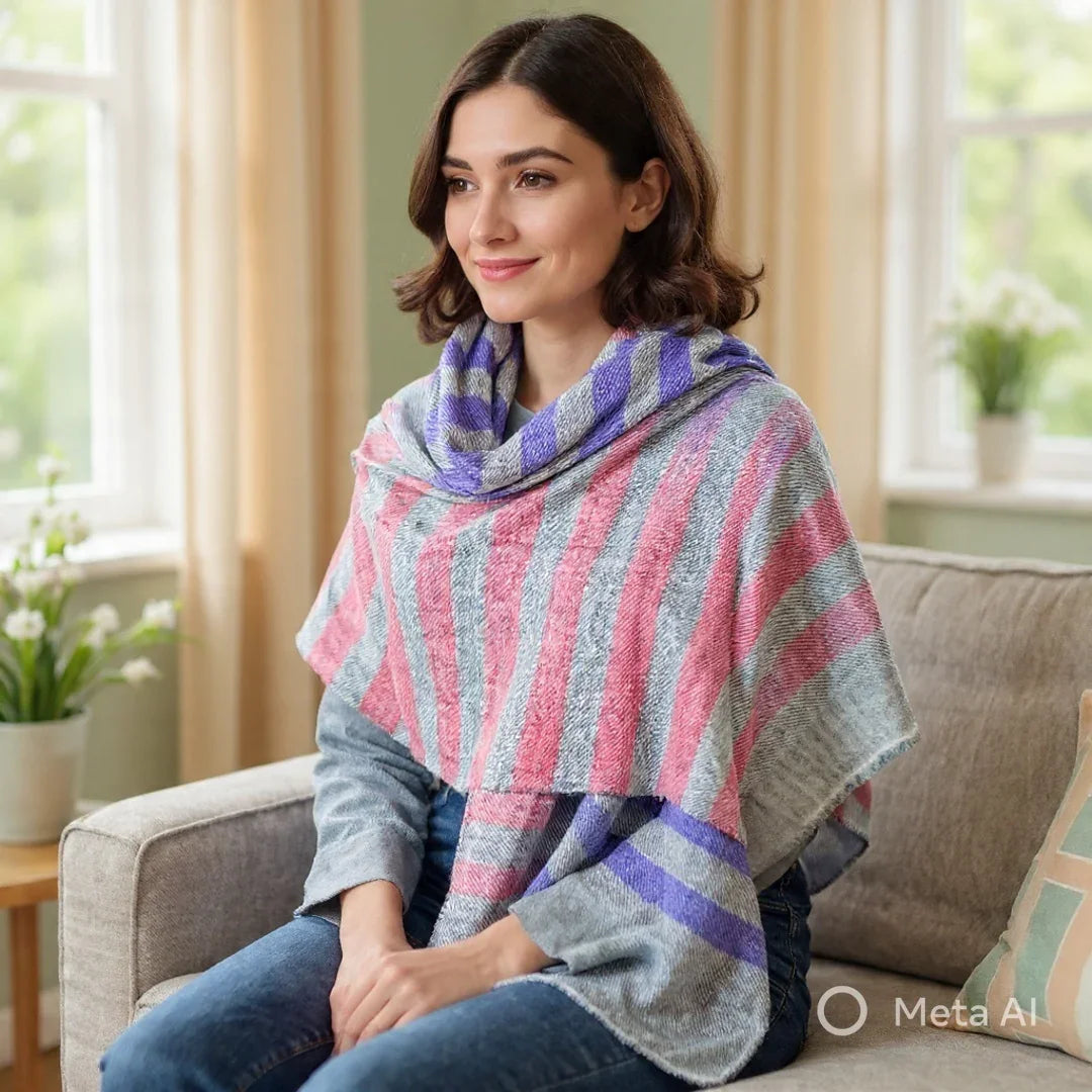 Semi Pashmina Stoles | Reversible Stole | Neck Scarf