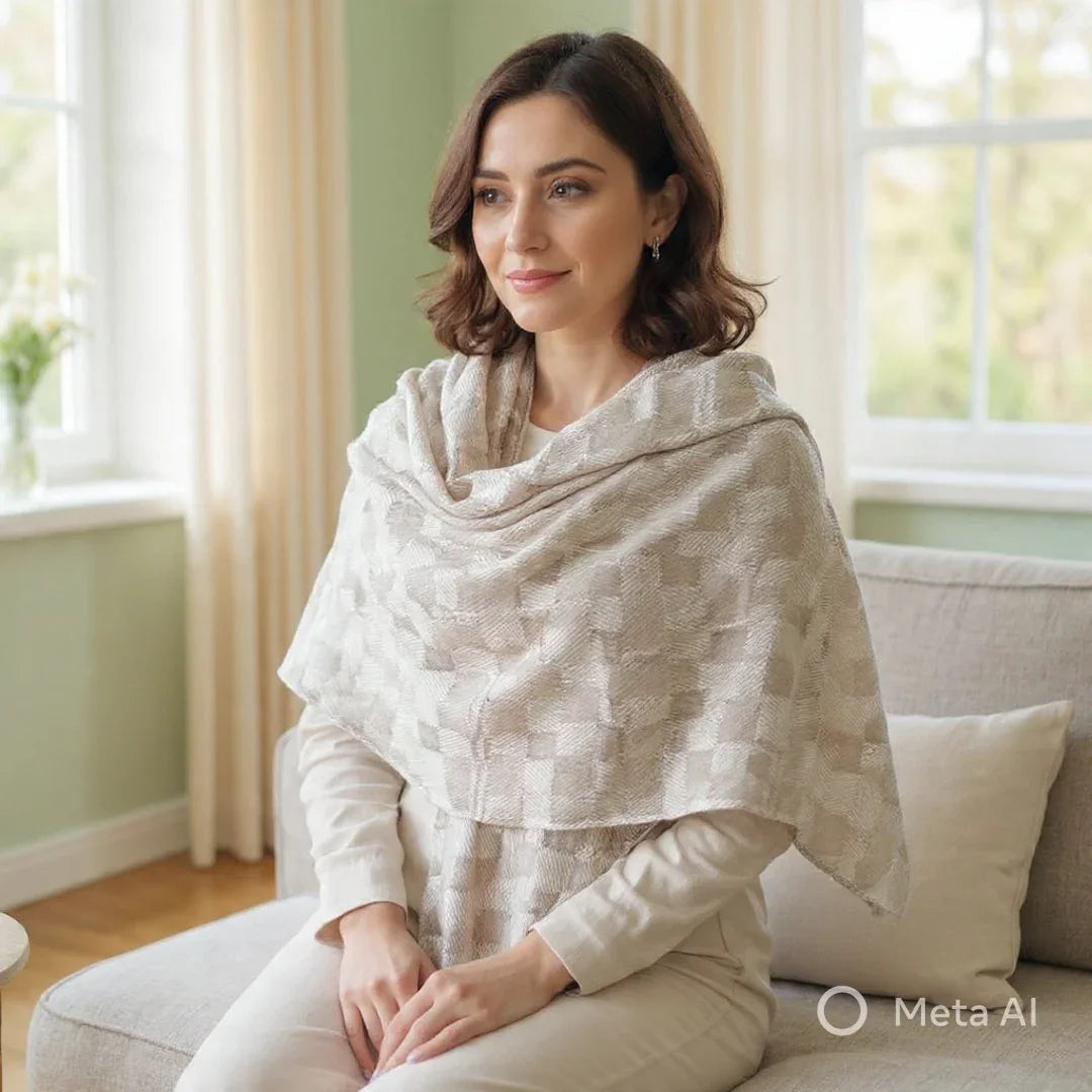 Ladies Semi Pashmina Stole | Reversible | Neck Scarf