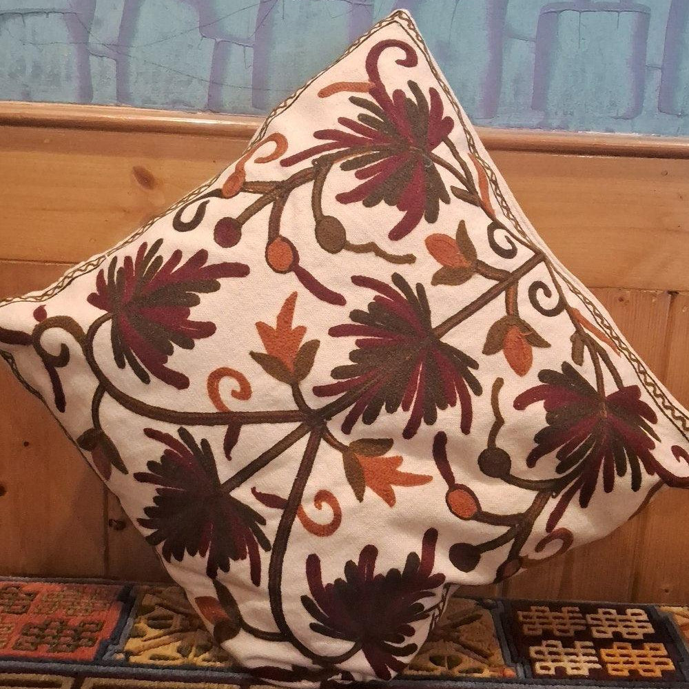 Crewel Cushion Cover | 6 Piece Set | Handmade - ZANSKAR ARTS