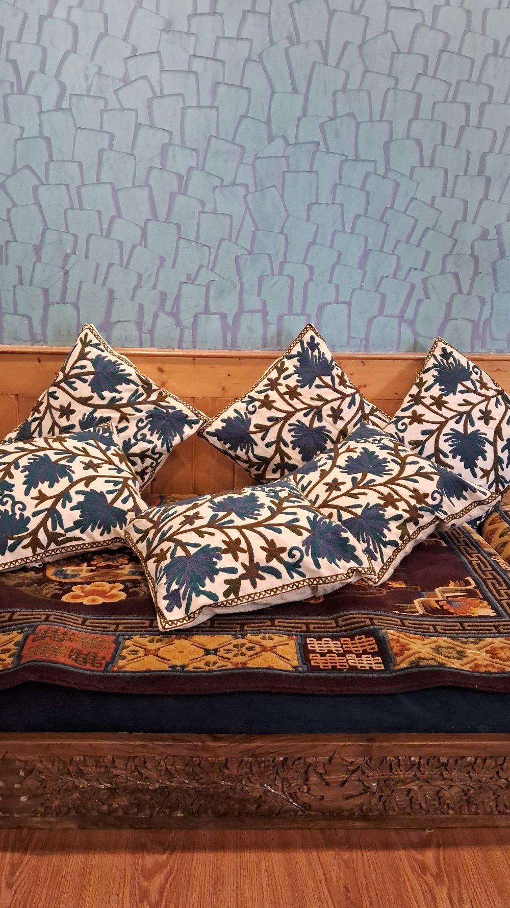 Crewel Cushion Cover | 6 Piece Set | Handmade - ZANSKAR ARTS