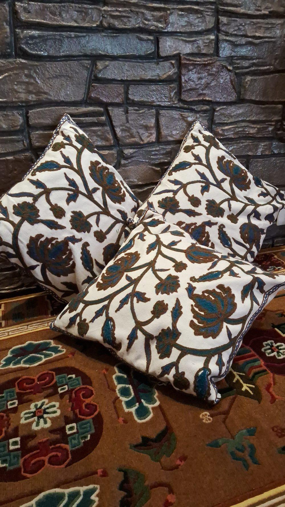 Crewel Cushion Cover | 6 Piece Set | Handmade - ZANSKAR ARTS