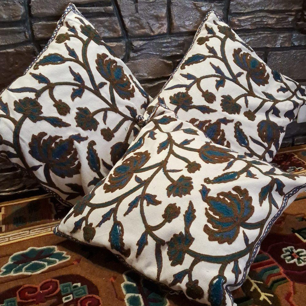 Crewel Cushion Cover | 6 Piece Set | Handmade - ZANSKAR ARTS