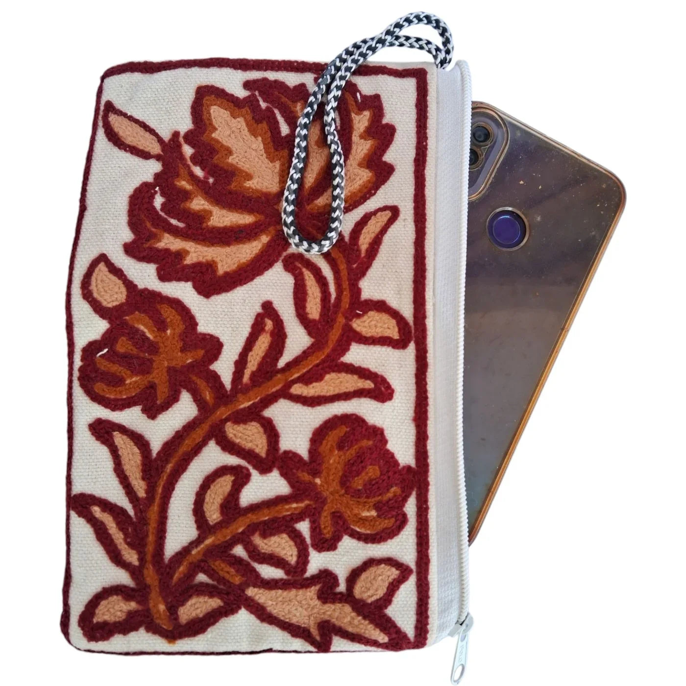 Hand Pouch | Crewel clutch | Kashmiri Crewel Embrodery