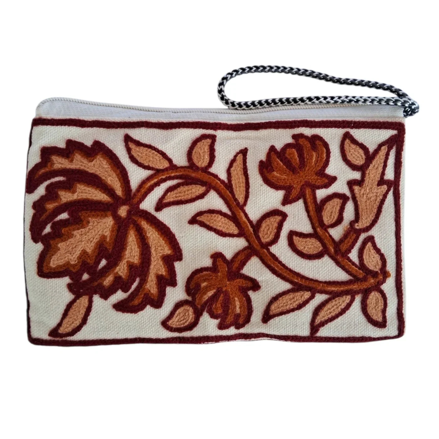 Hand Pouch | Crewel clutch | Kashmiri Crewel Embrodery