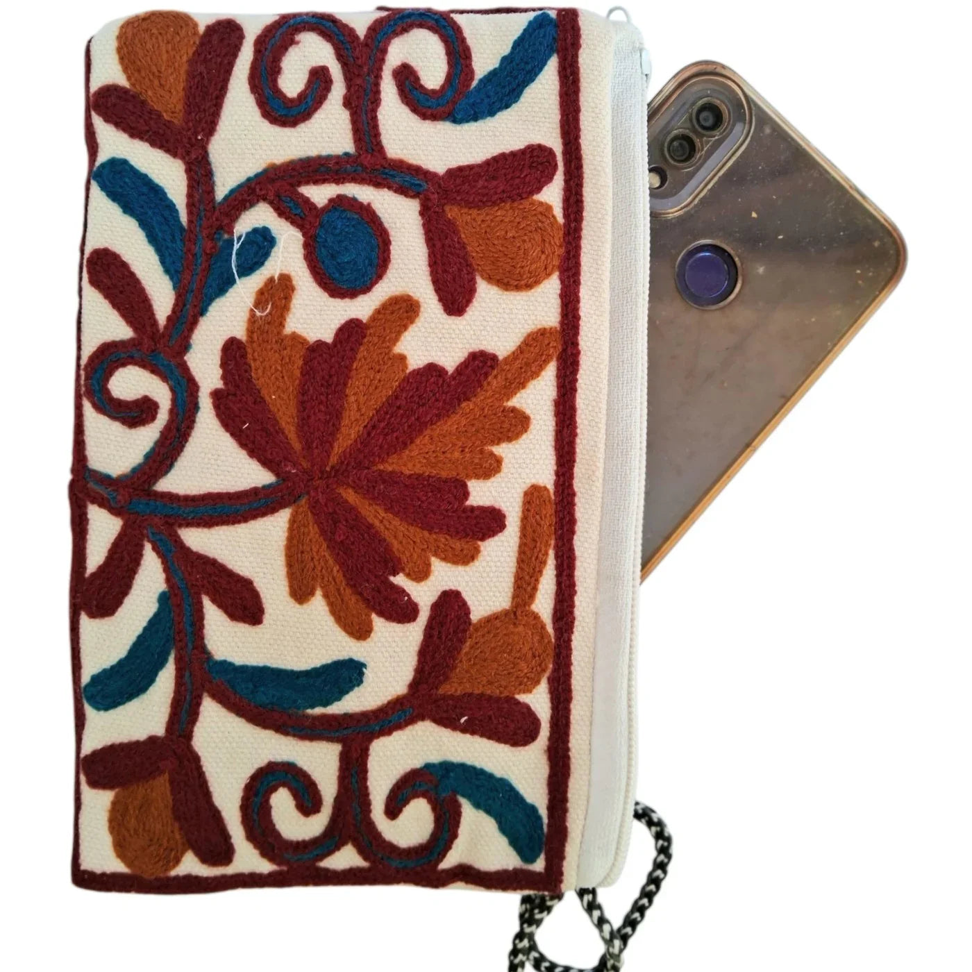 Hand Pouch | Crewel clutch | Kashmiri Crewel Embrodery