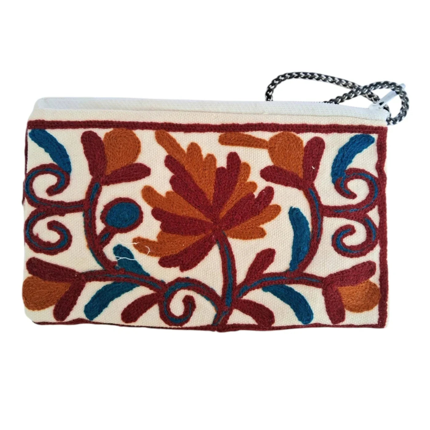 Hand Pouch | Crewel clutch | Kashmiri Crewel Embrodery