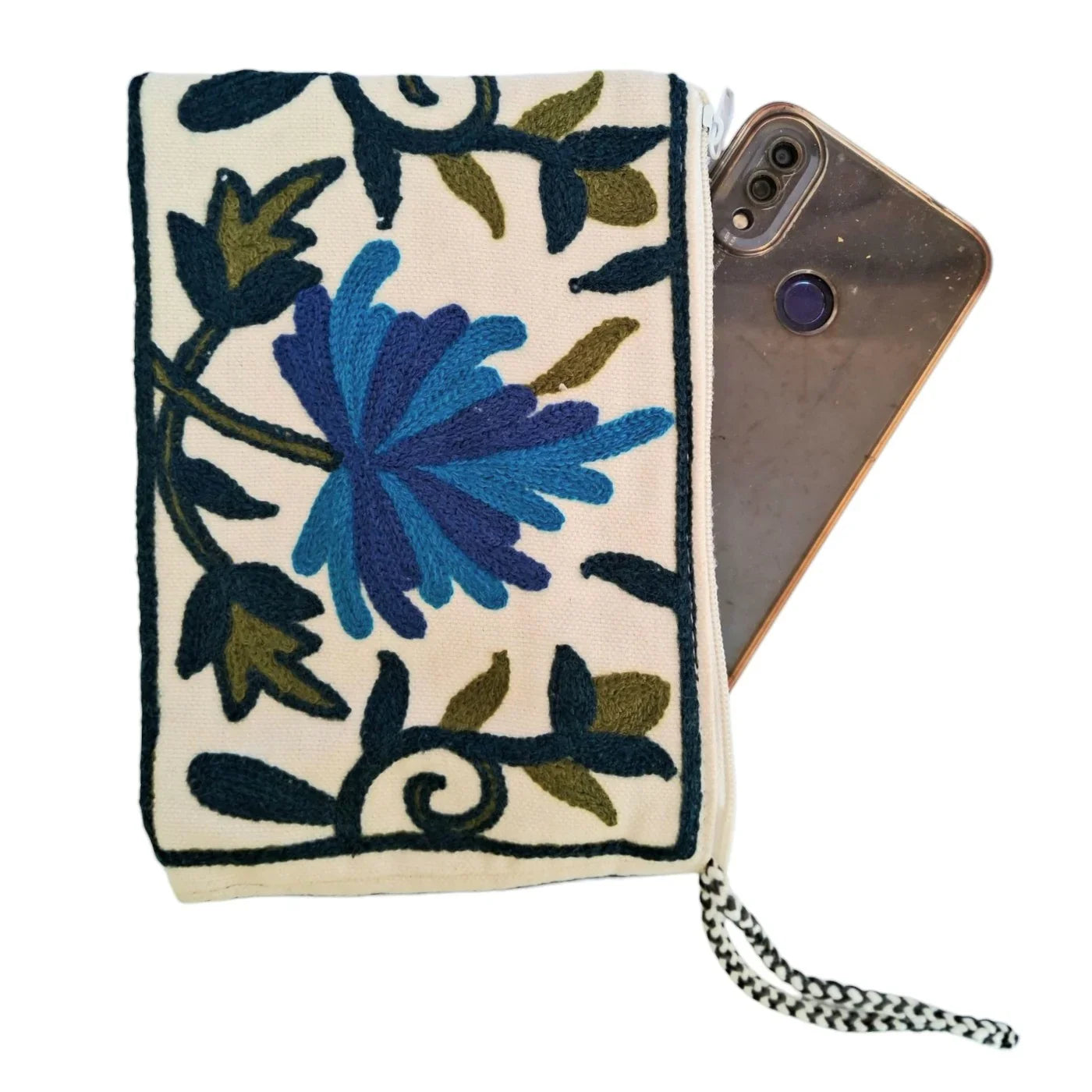 Hand Pouch | Crewel clutch | Kashmiri Crewel Embrodery