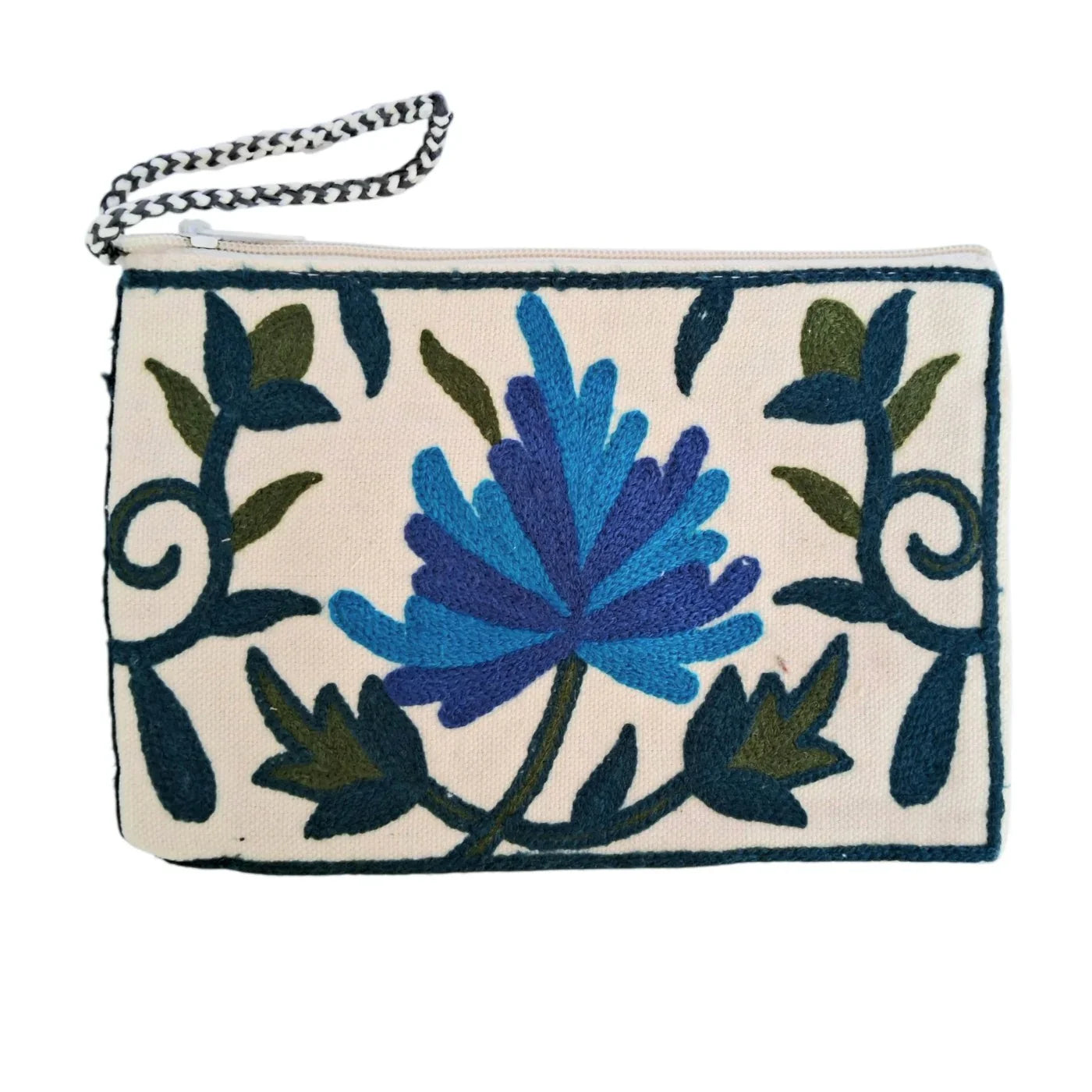 Hand Pouch | Crewel clutch | Kashmiri Crewel Embrodery