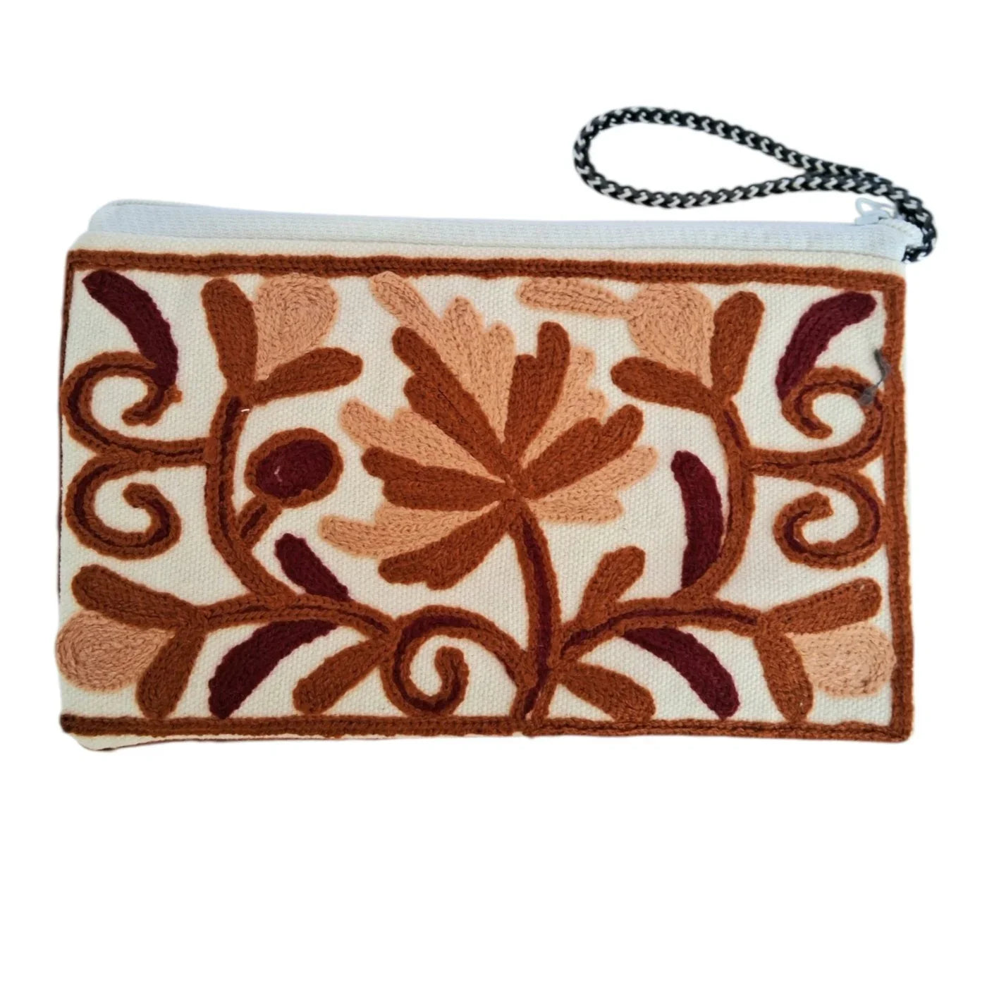 Hand Pouch | Crewel clutch | Kashmiri Crewel Embrodery