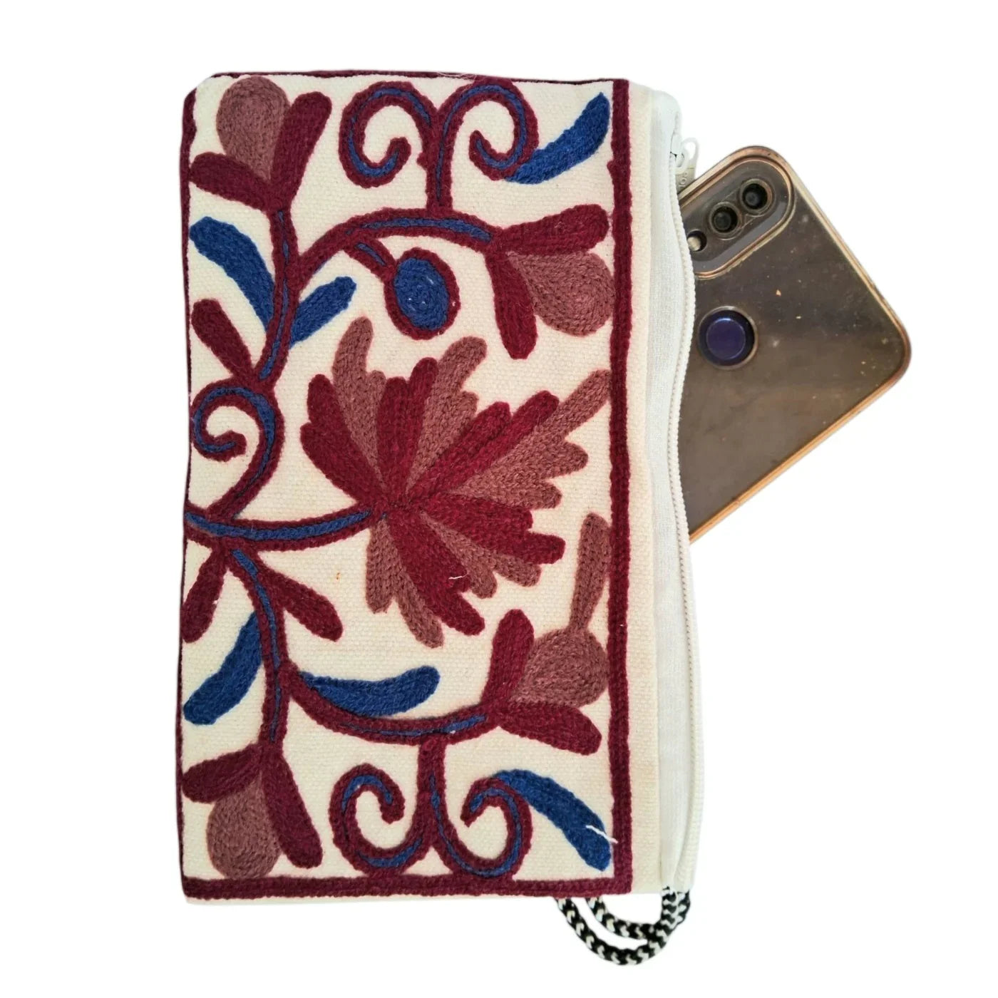 Hand Pouch | Crewel clutch | Kashmiri Crewel Embrodery