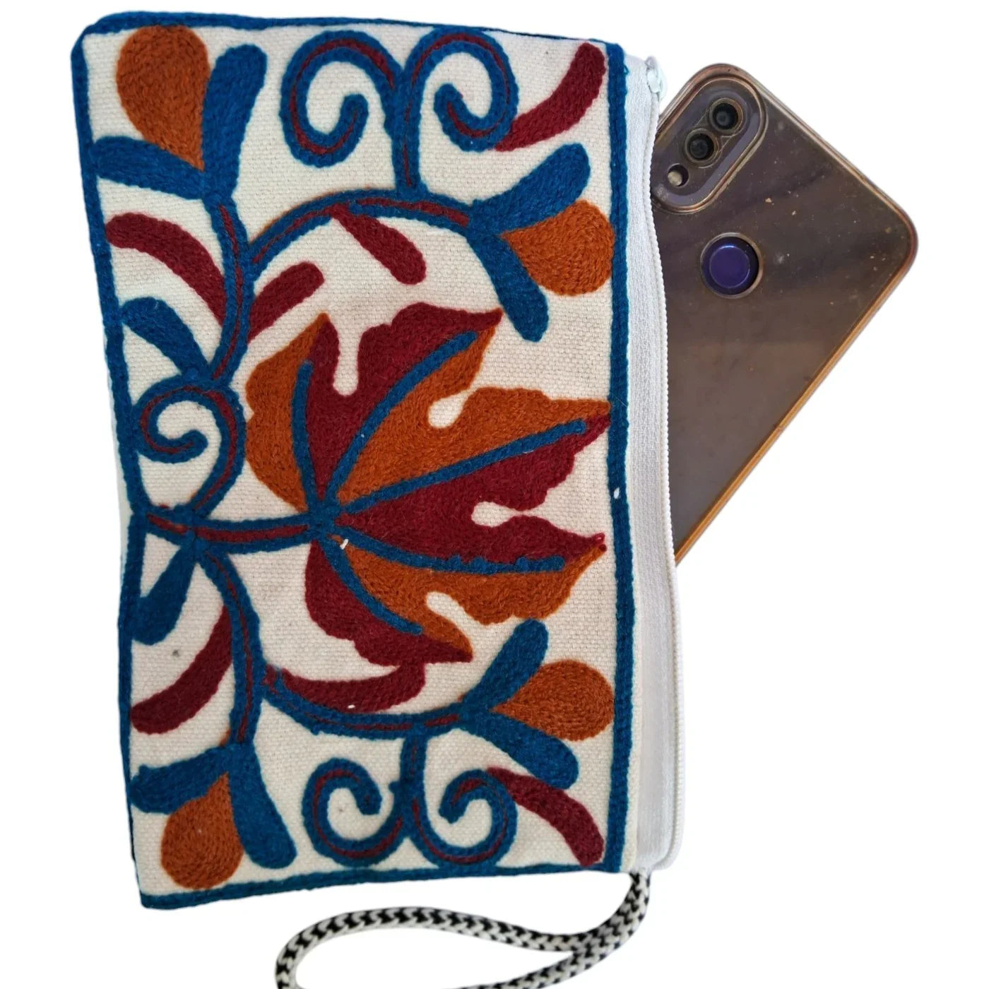 Hand Pouch | Crewel clutch | Kashmiri Crewel Embrodery