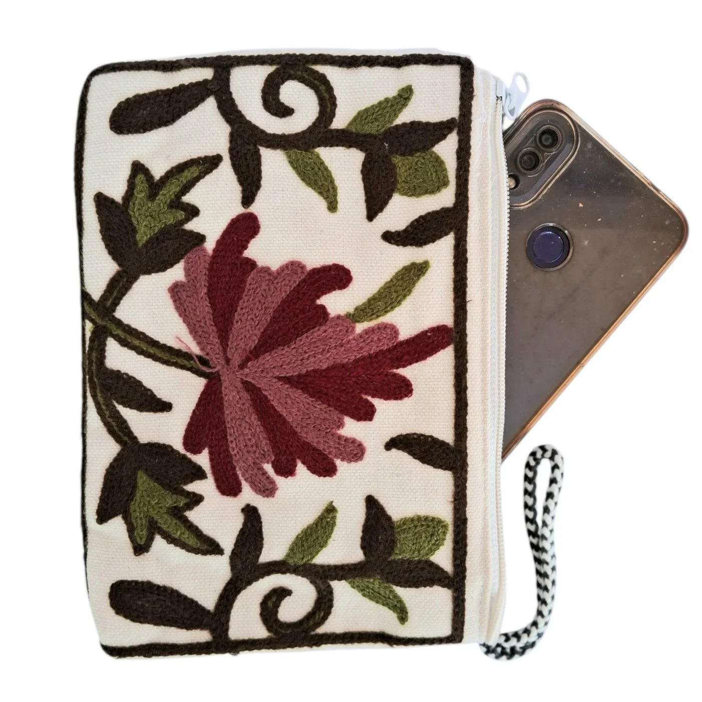 Hand Pouch | Crewel clutch | Kashmiri Crewel Embrodery