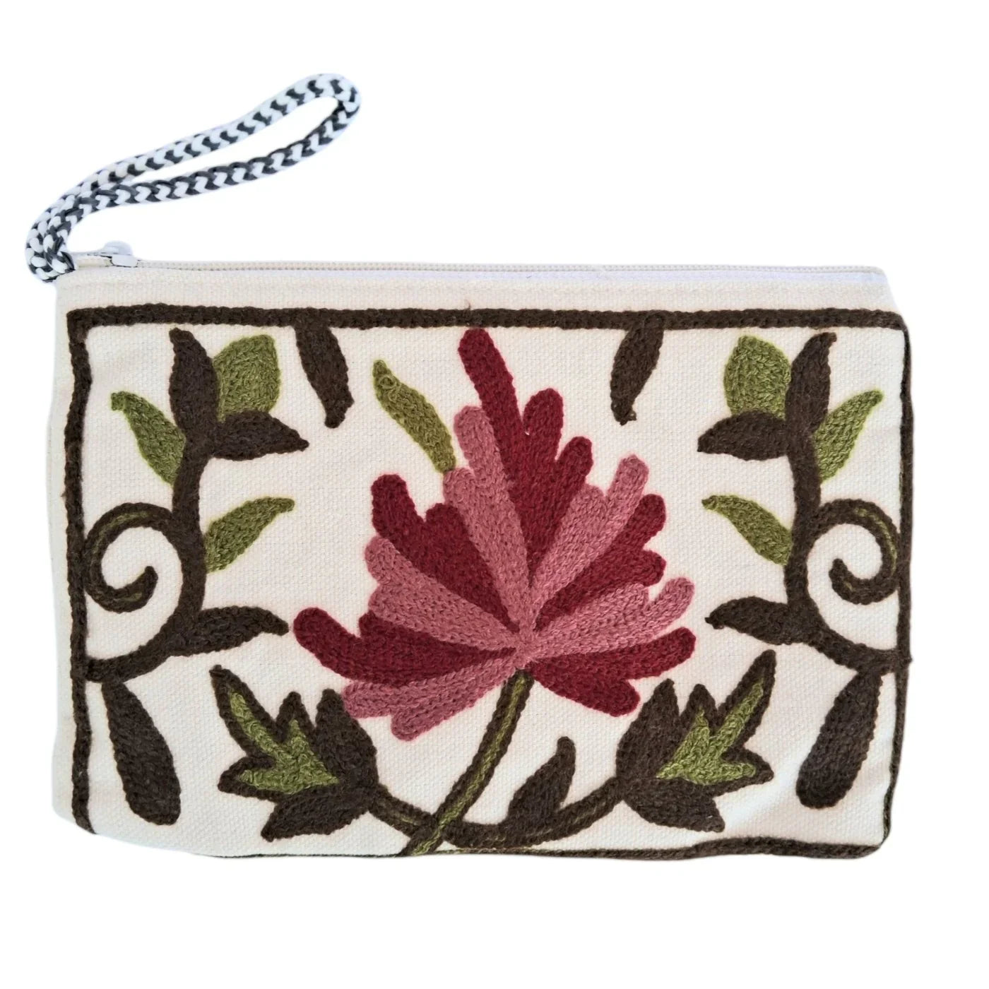 Hand Pouch | Crewel clutch | Kashmiri Crewel Embrodery