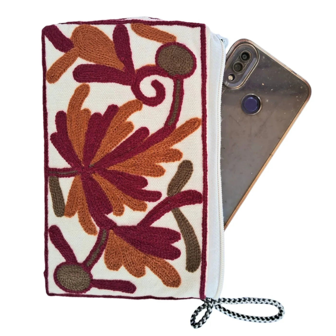 Hand Pouch | Crewel Clutch | Kashmiri Crewel Embrodery