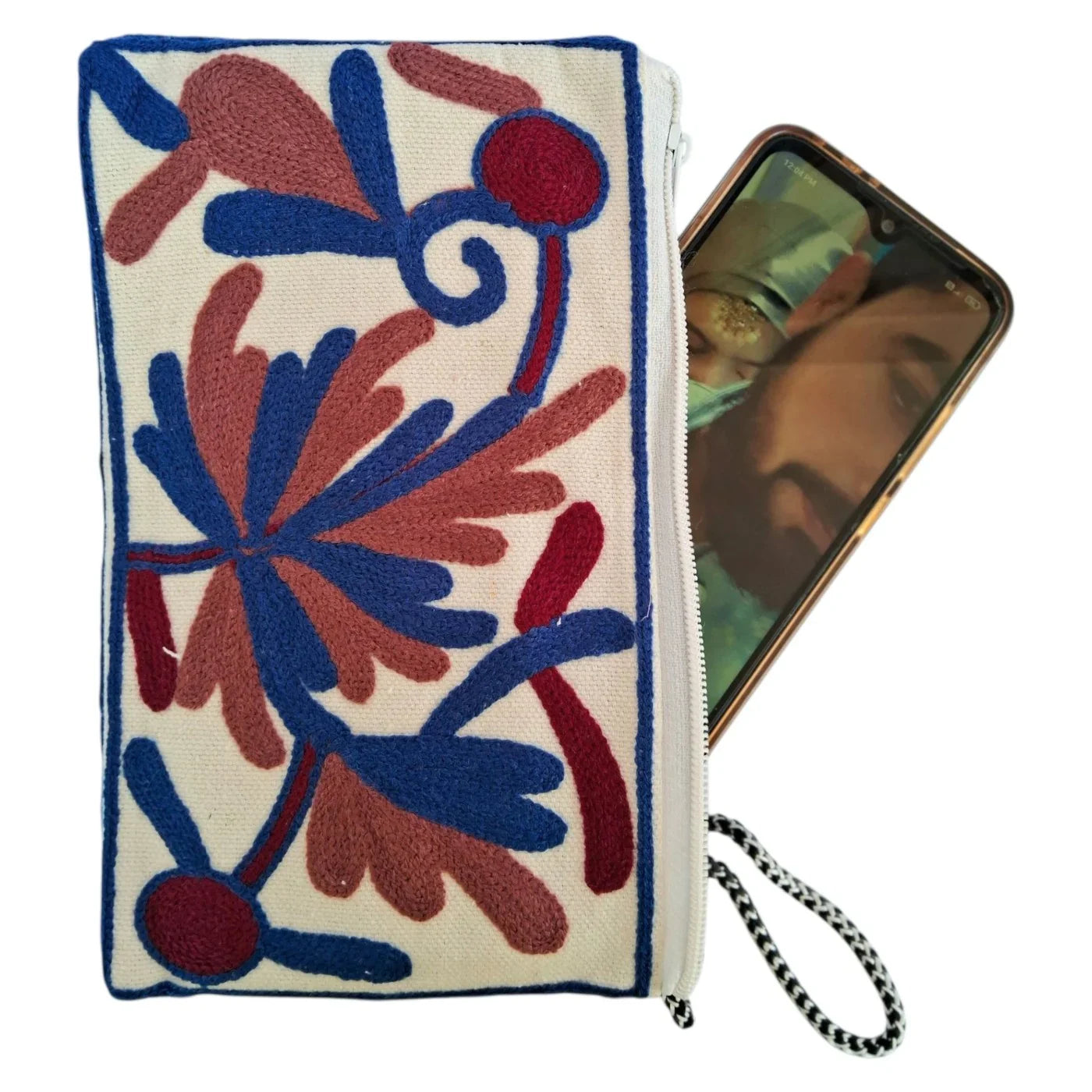 Hand Pouch | Crewel clutch | Kashmiri Crewel Embrodery