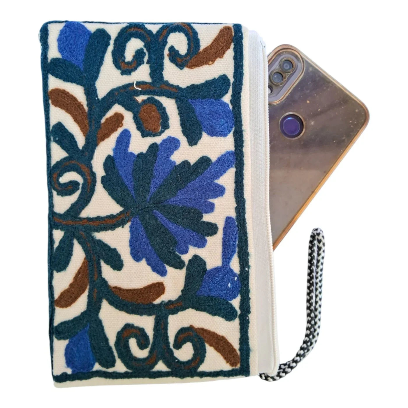 Hand Pouch | Crewel clutch |Kashmiri Crewel Embrodery