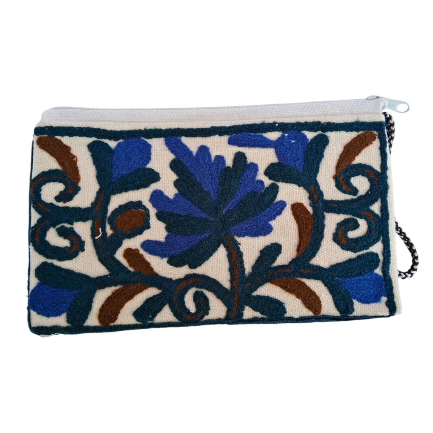 Hand Pouch | Crewel clutch |Kashmiri Crewel Embrodery