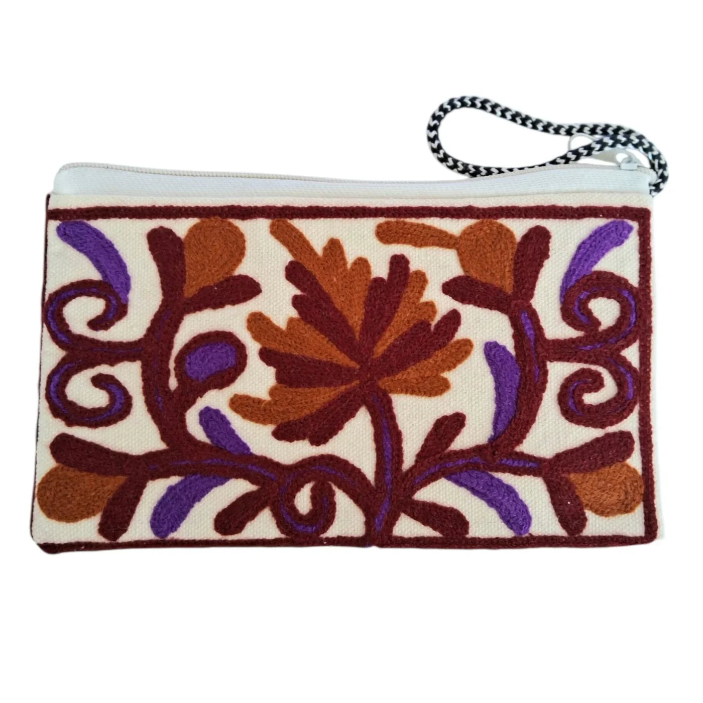 Hand Pouch | Crewel clutch | Kashmiri Crewel Embrodery