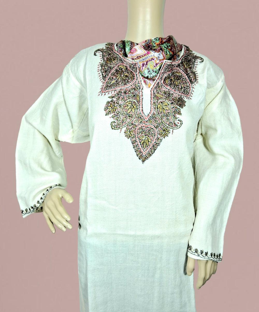 Women Cashmilon Kurties | Needle Work Kurties | Kashmiri Culture - ZANSKAR ARTS