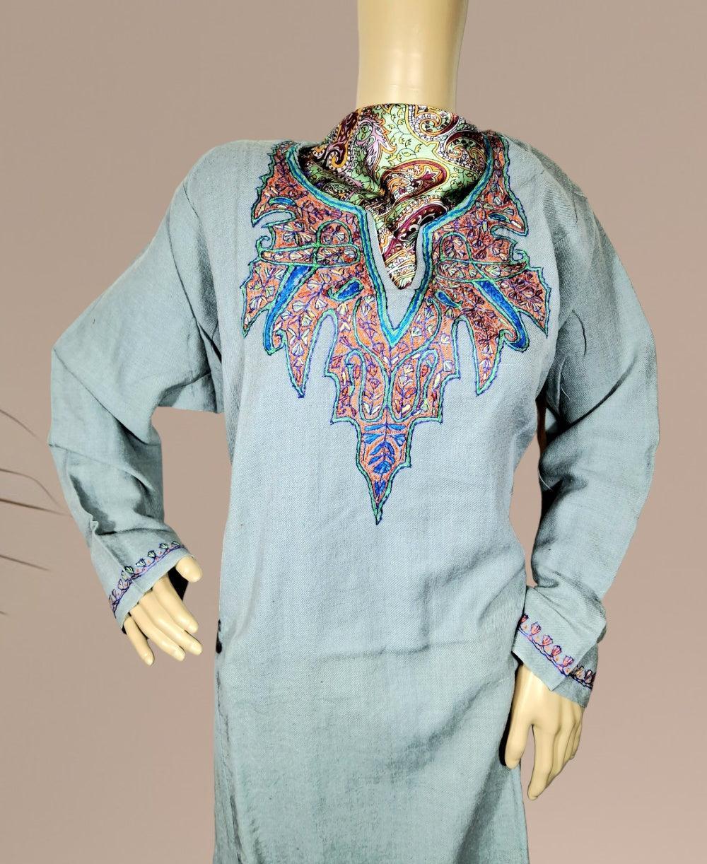 Women Cashmilon Kurties | Needle Work Kurties | Kashmiri Culture - ZANSKAR ARTS