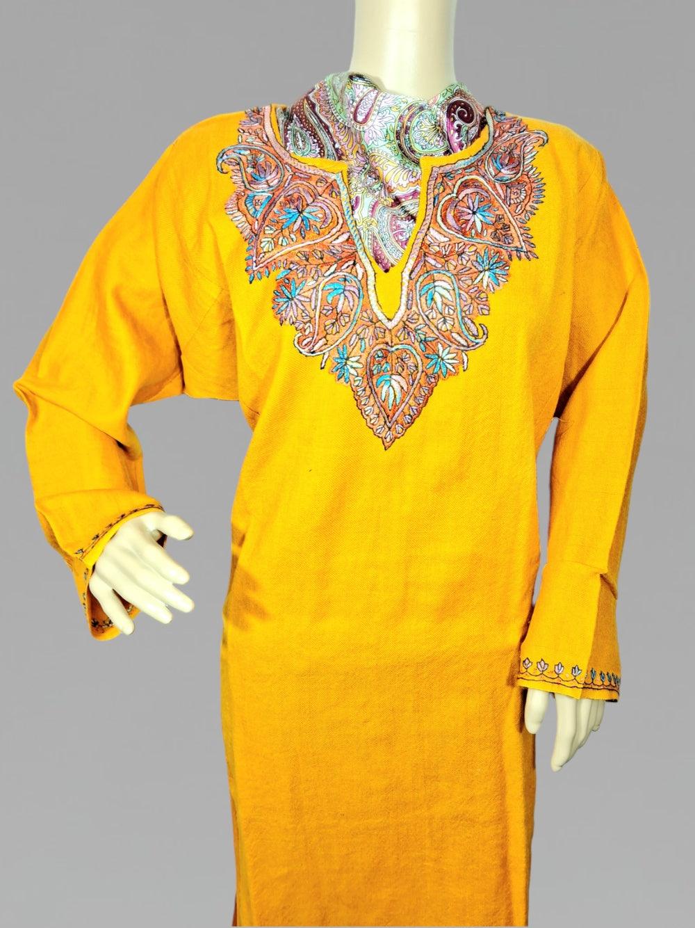 Women Cashmilon Kurties | Needle Work Kurties | Kashmiri Culture - ZANSKAR ARTS