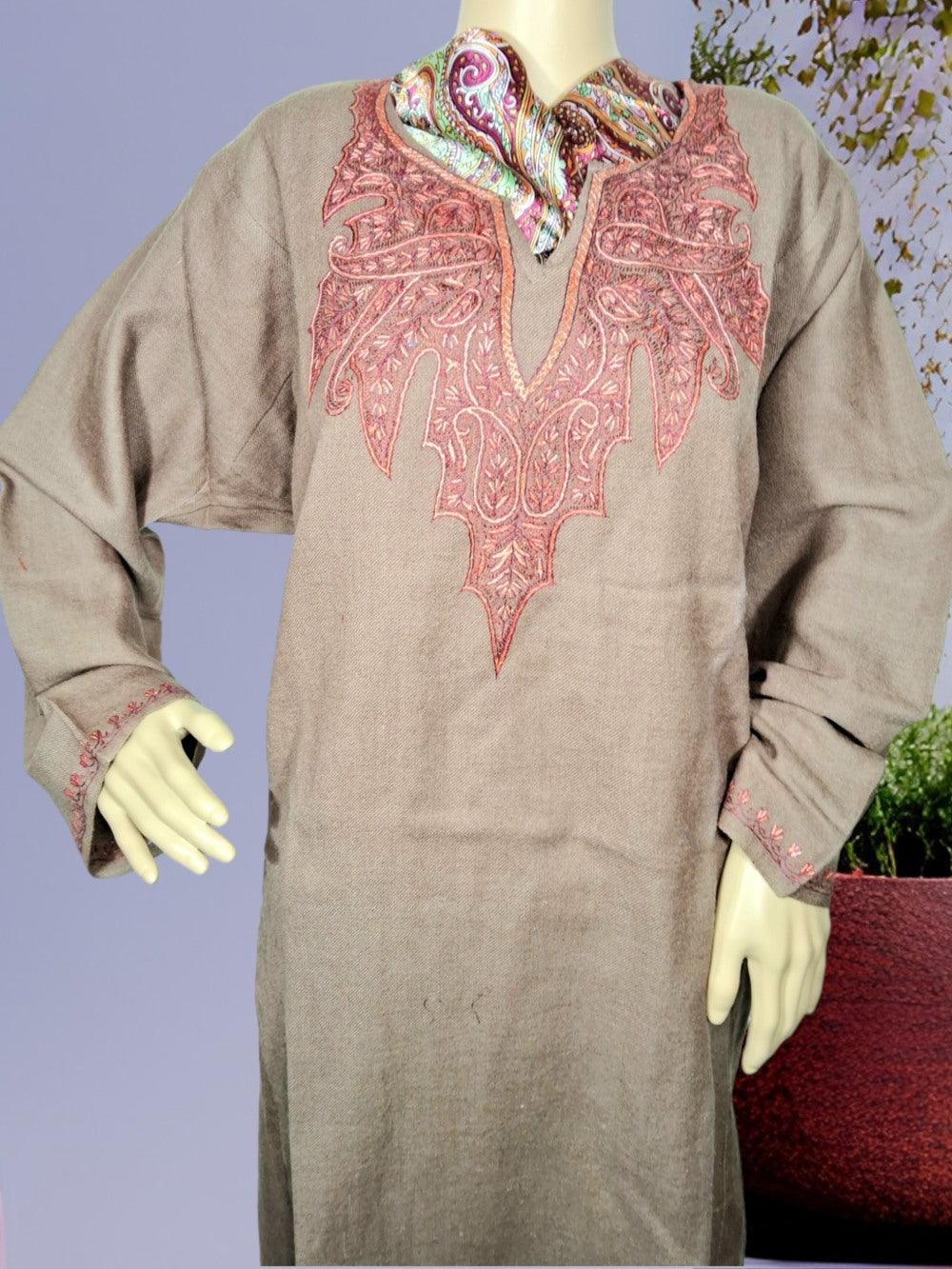 Women Cashmilon Kurties | Needle Work Kurties | Kashmiri Culture - ZANSKAR ARTS