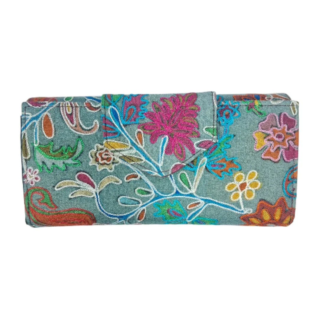 Embroidered Clutch | Floral Embrodery Clutch | Double Side Clutch