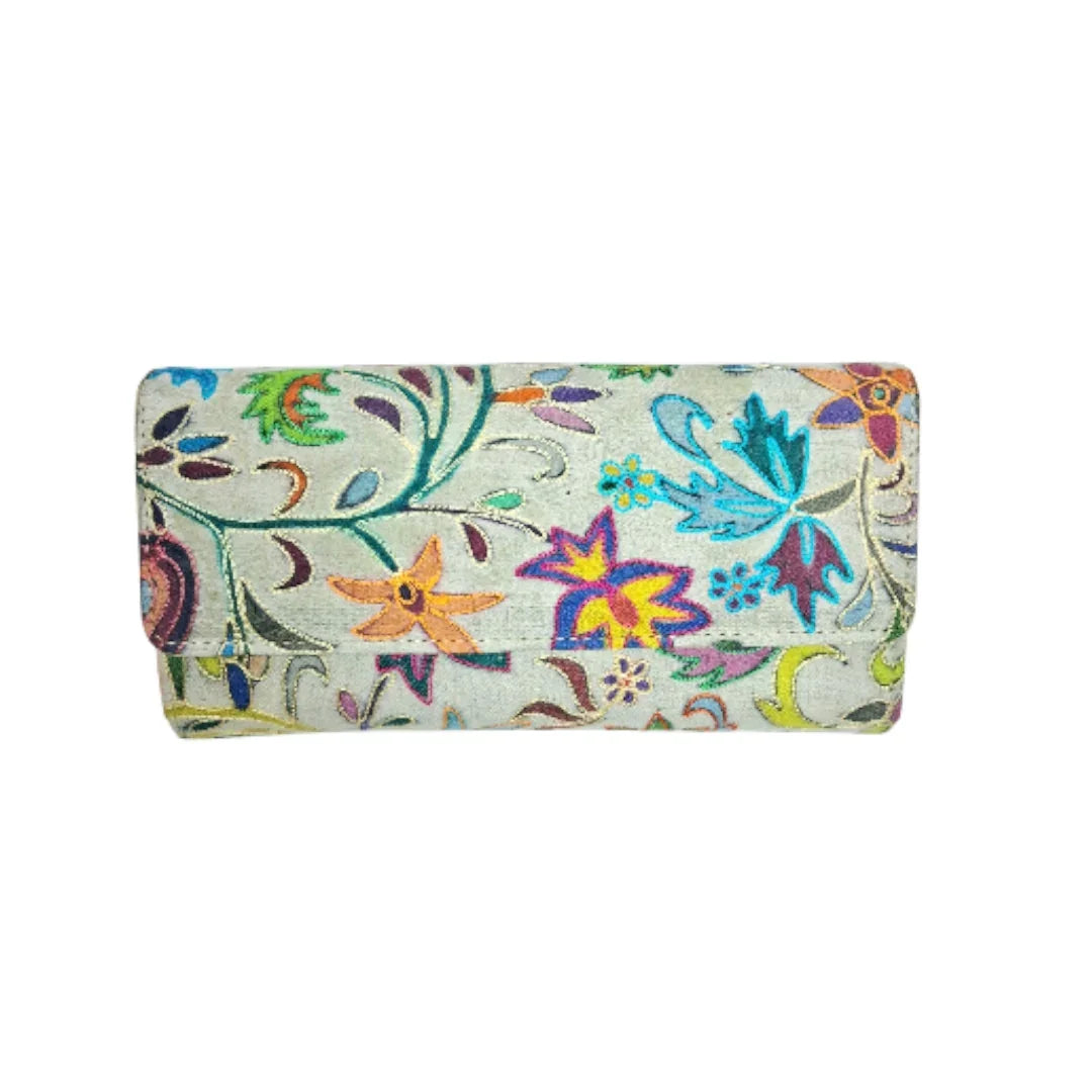 Embroidered Clutch | Floral Embrodery Clutch | Double Side Clutch