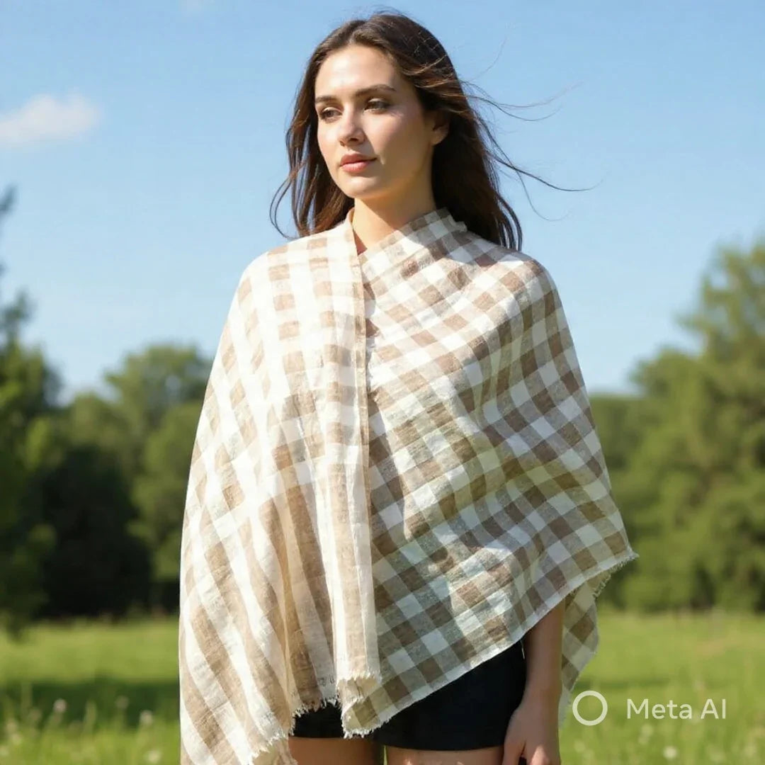 Ladies Fine Wool Stole | Neck Scarf | Reversible