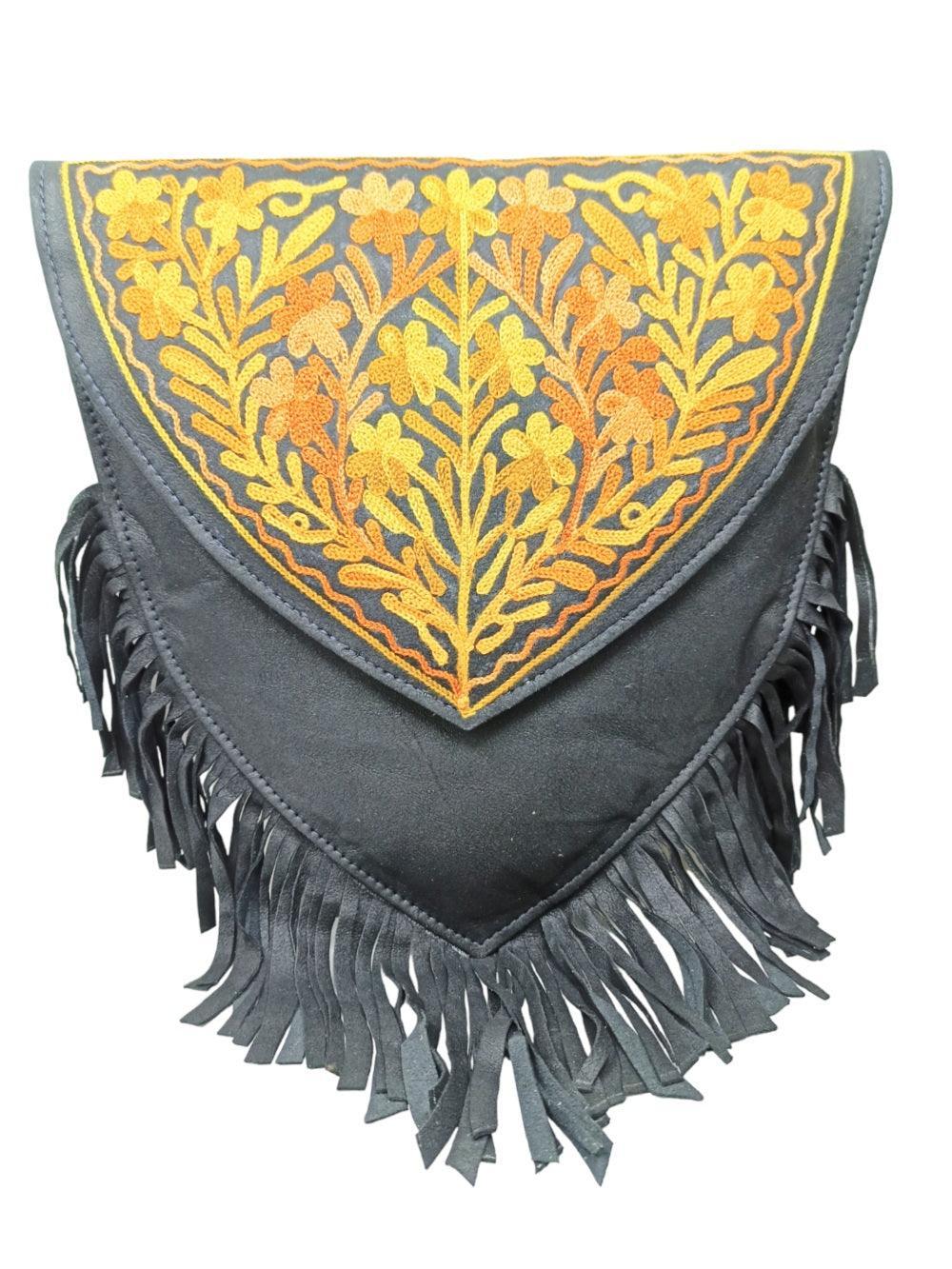 Suede Leather Heart Bag | Embroidery Heart Bag | Sling Bag For Girls - ZANSKAR ARTS