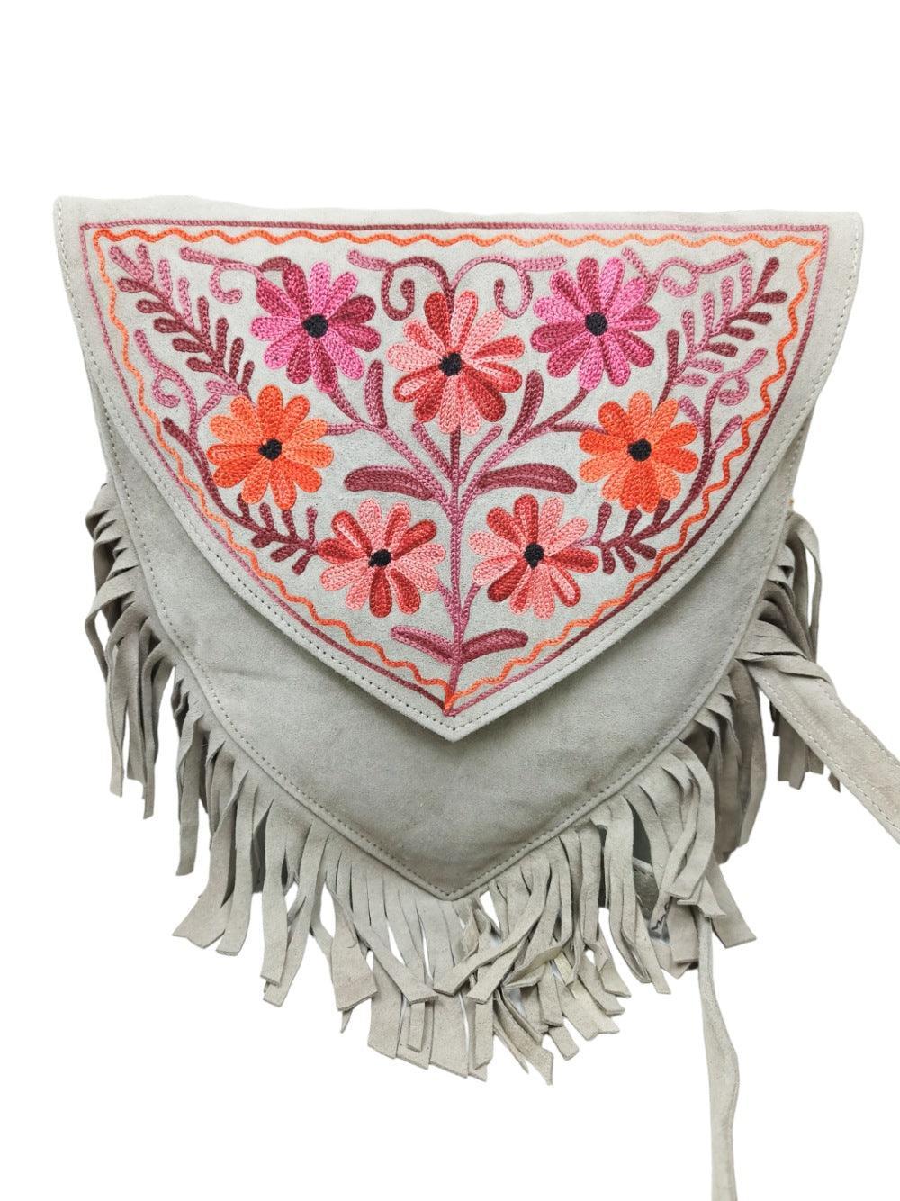 Suede Leather Heart Bag | Embroidery Heart Bag | Sling Bag For Girls - ZANSKAR ARTS