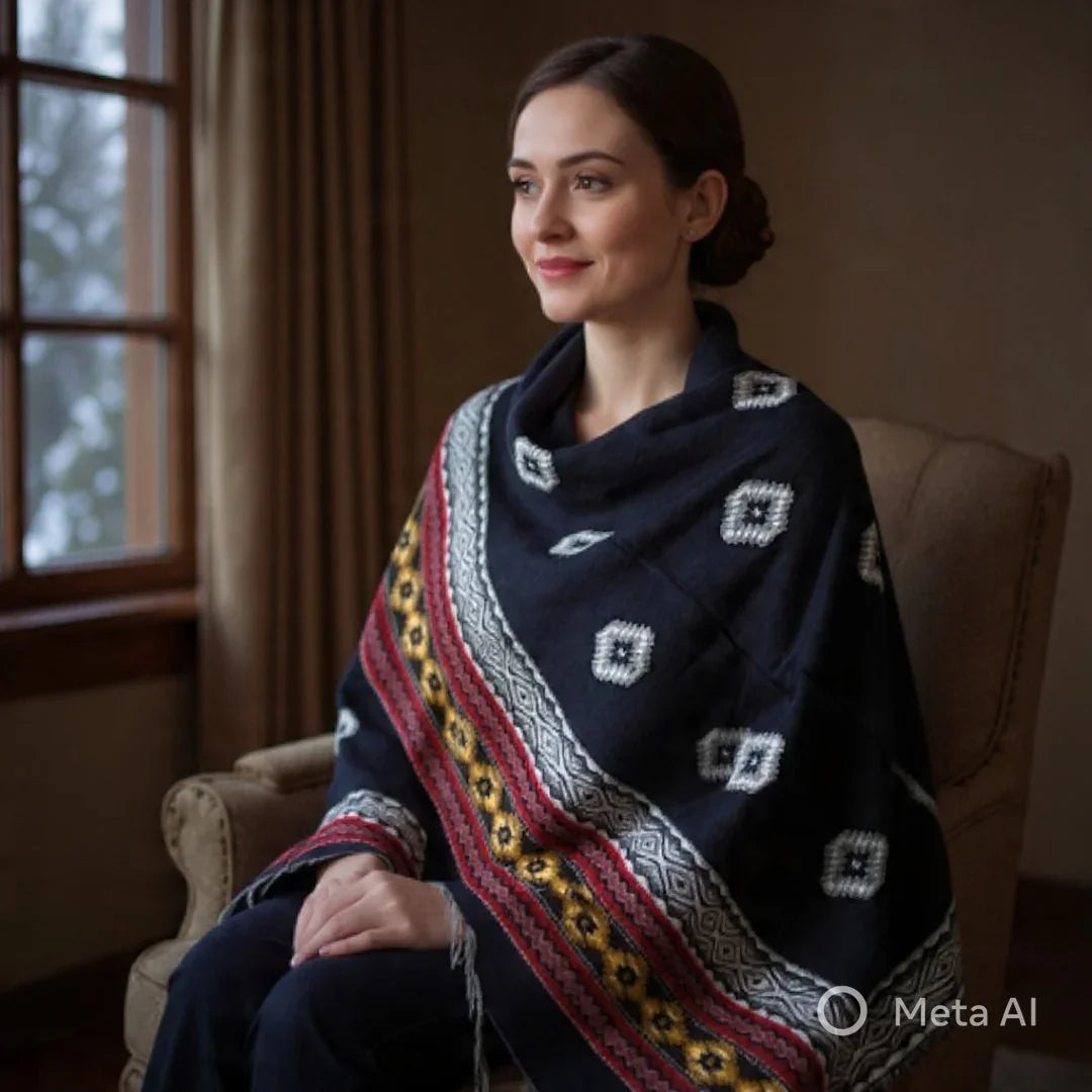 Jamawar wool Shawl | Handwoves | Multi-Colour