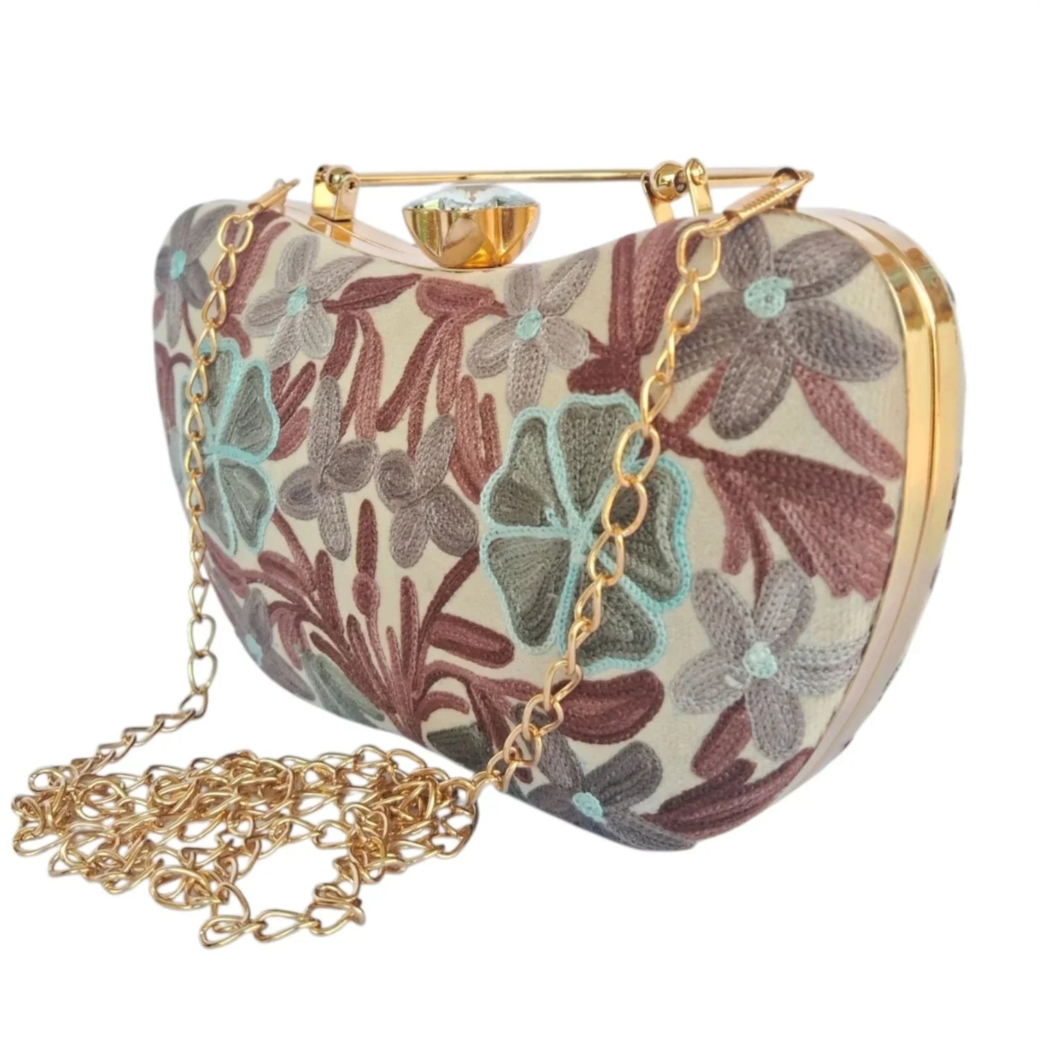 Embroidered Clutch | Box Clutch For Women | Party Bridal Clutch