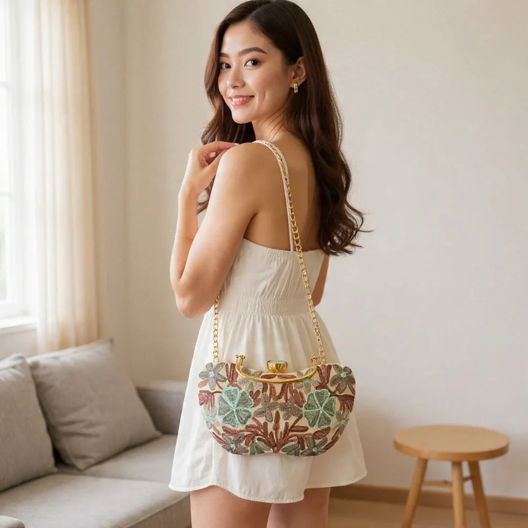 Embroidered Clutch | Box Clutch For Women | Party Bridal Clutch