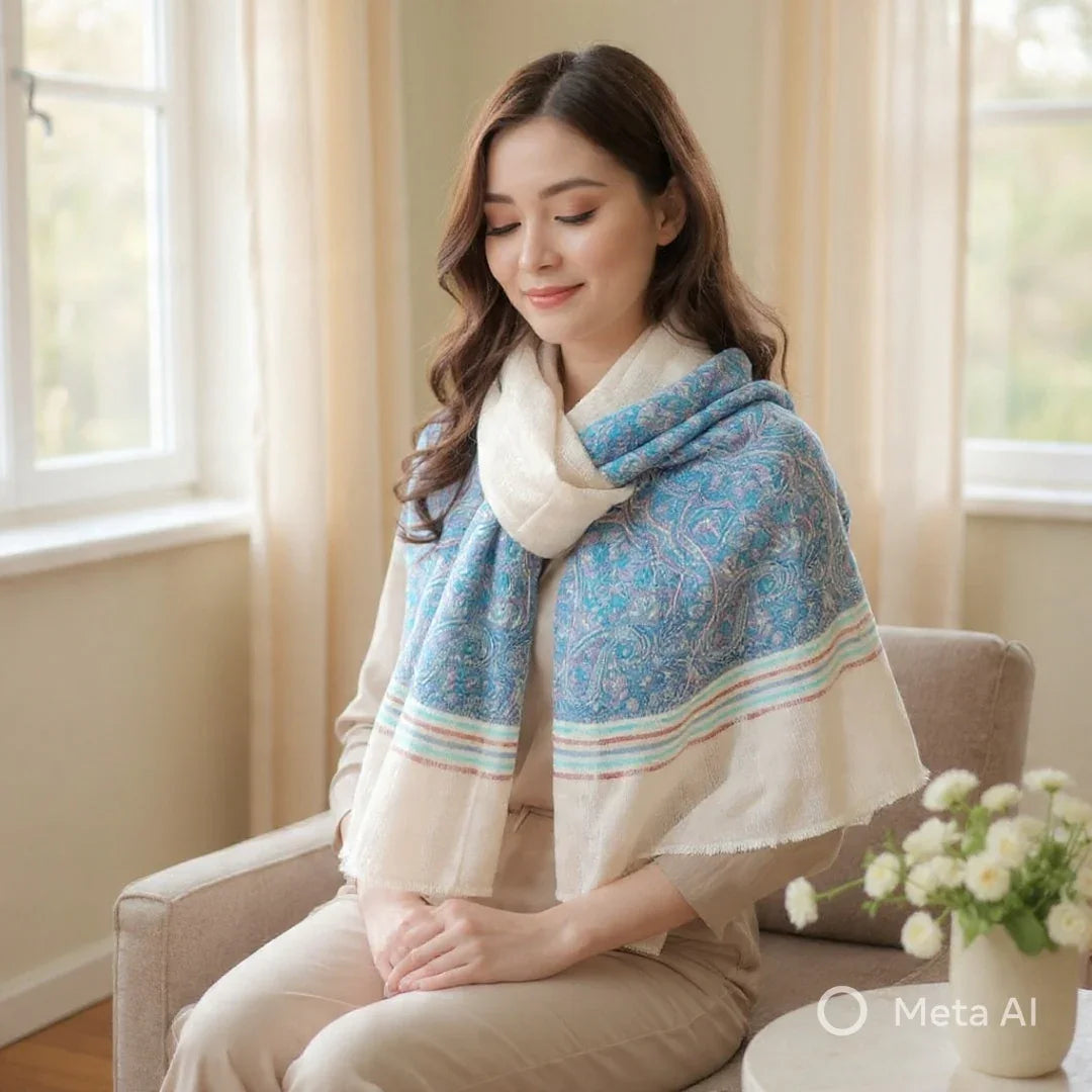 Pashmina Stole | Self Designed Stole | Kani Palla Stole